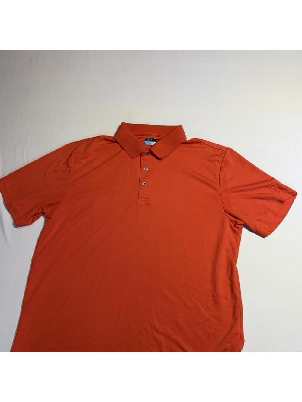 PGA Tour Airflux Mesh Polo Shirt - Vibrant Orange - Size XL